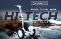 Крупным планом посмотреть на Airwheel S3 одно колесо скутера